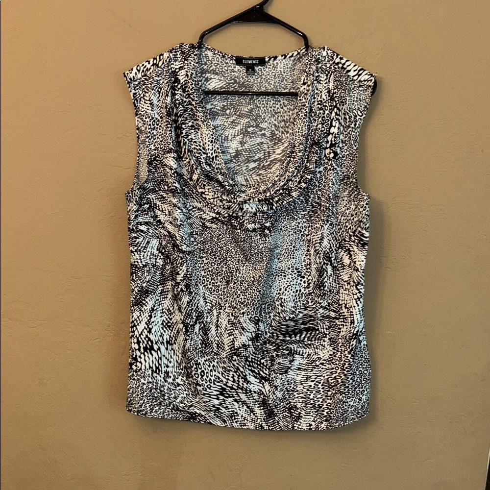 Elementz Monochrome Abstract Blouse